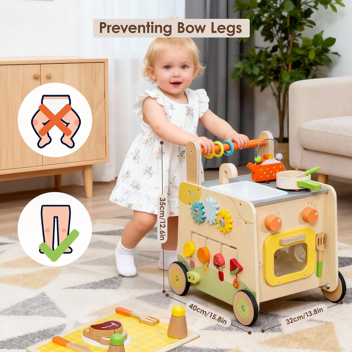 Leeshyah Wooden Baby Walker 3-in-1 Push Toy | Montessori Learning Center