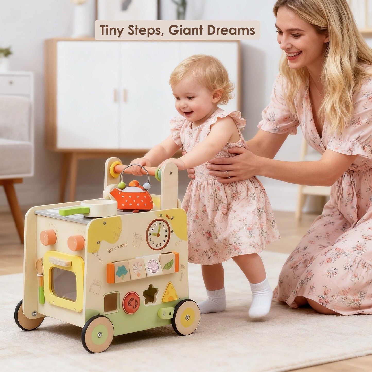 Leeshyah Wooden Baby Walker 3-in-1 Push Toy | Montessori Learning Center