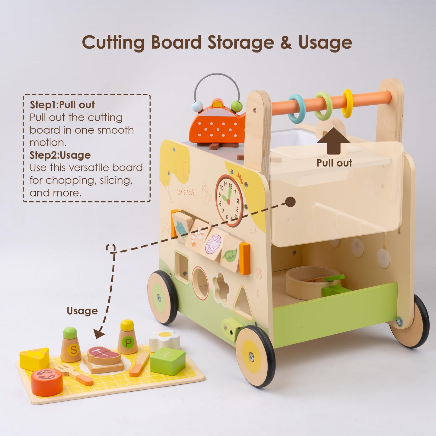 Leeshyah Wooden Baby Walker 3-in-1 Push Toy | Montessori Learning Center