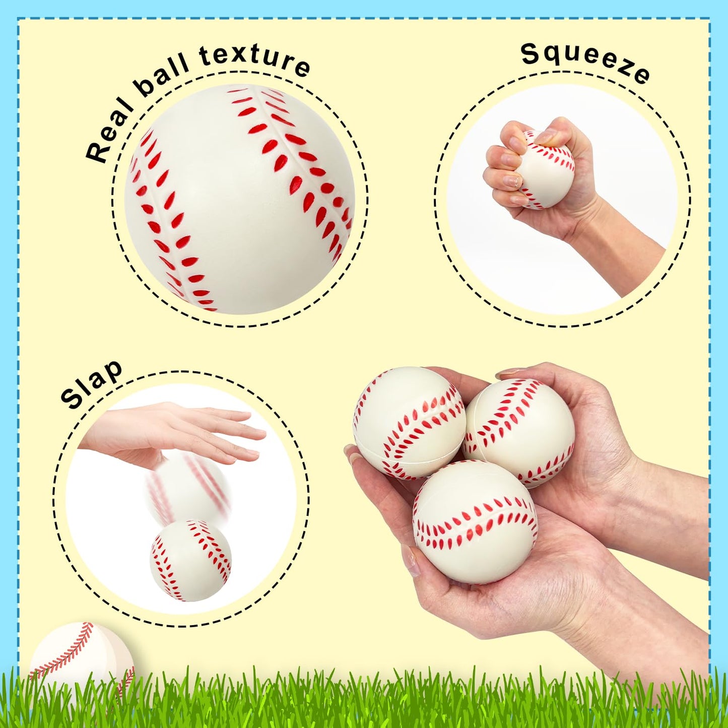 Leetous 24-Pack Baseball Valentines Day Cards & Mini Foam Balls for Kids