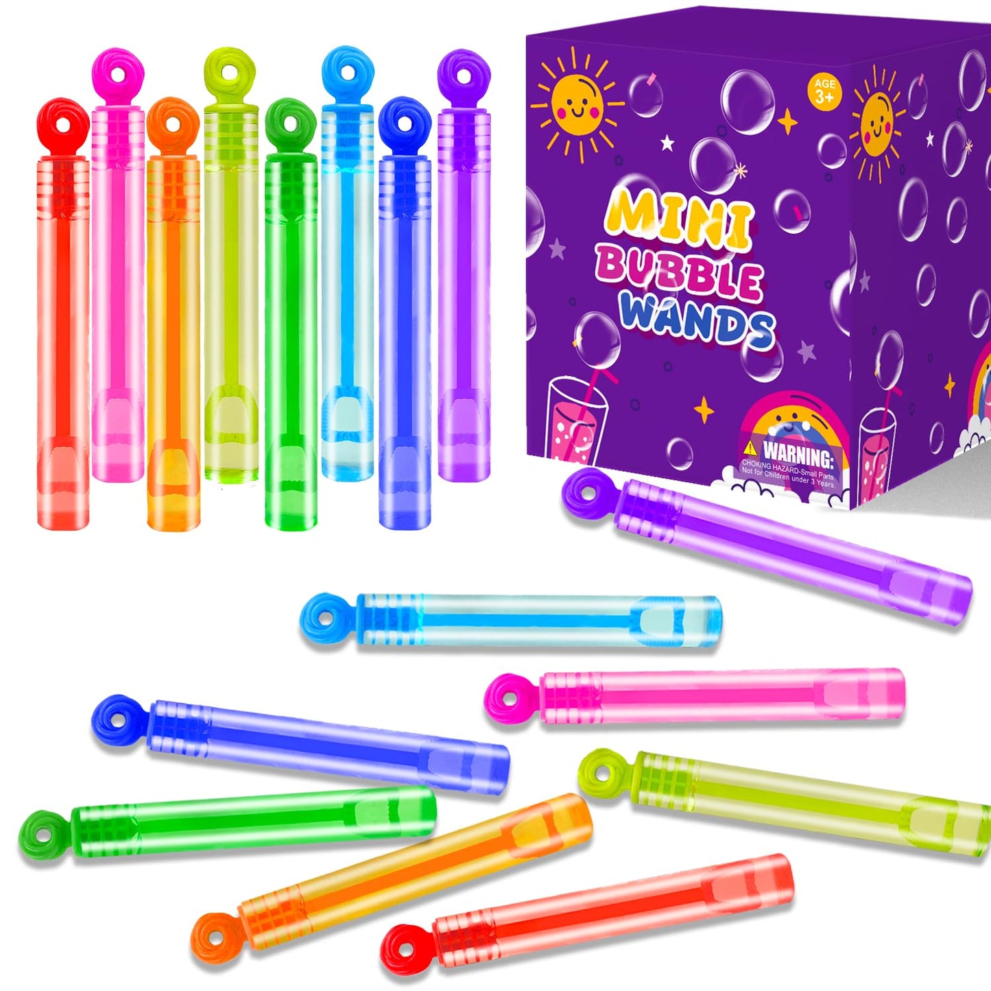 Leetous Neon Mini Bubbles – 100 Pack Party Favors for Kids