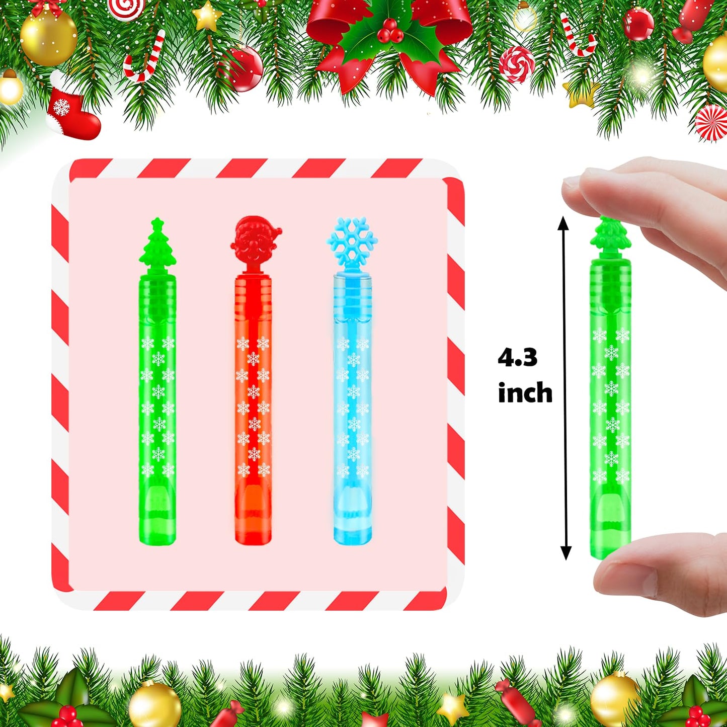 Leetous Winter Goodie Bag 32-Pack Mini Bubbles – Party Favors & Stocking Stuffers