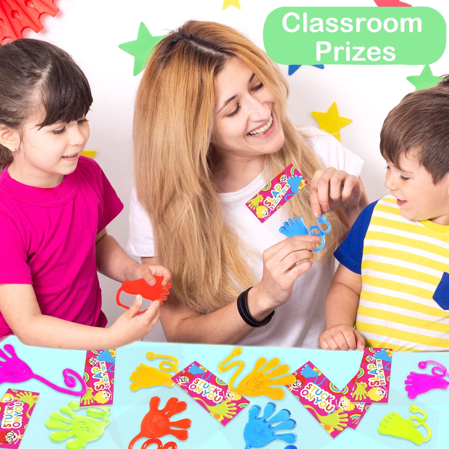 Leetous 30-Pack Sticky Hands & Feet - Non-Candy Party Favors & Classroom Prizes
