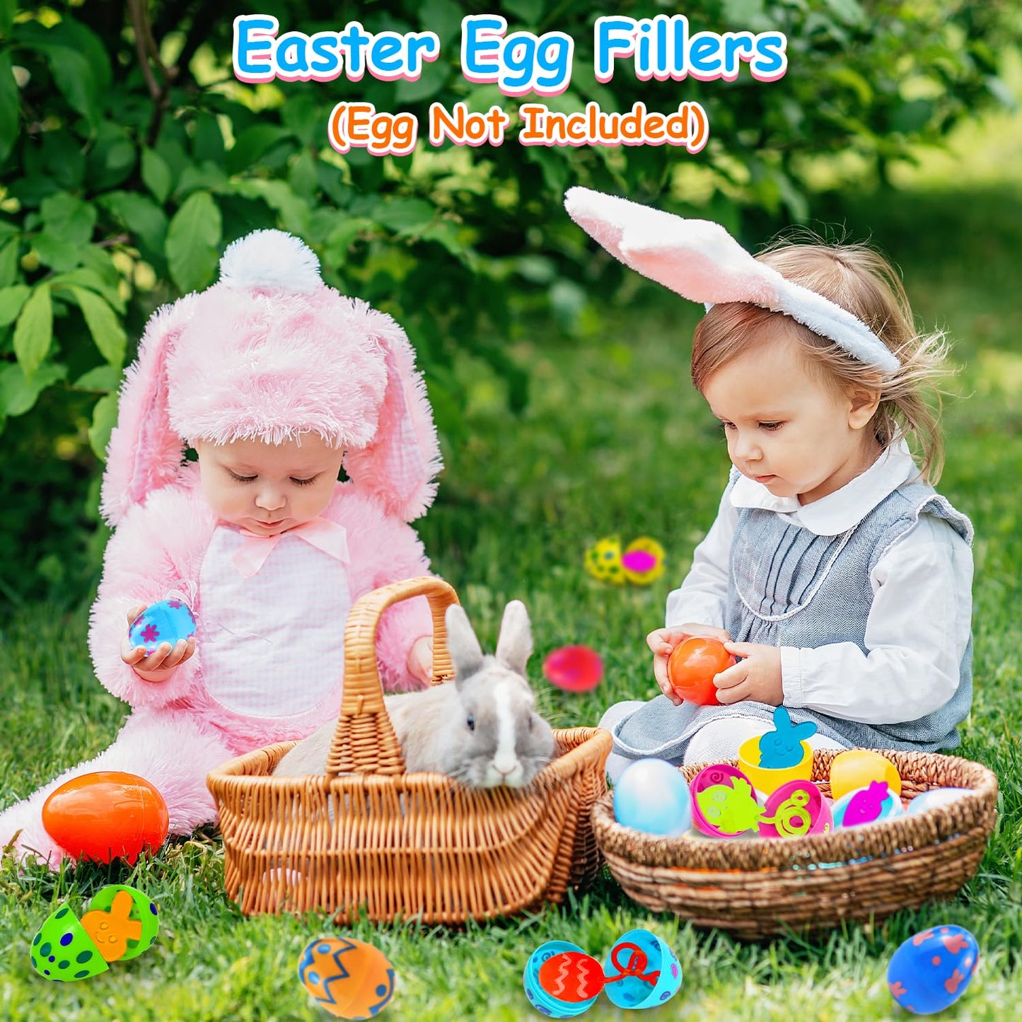 Leetous 100 Pack Easter Sticky Hands - Non-Candy Egg Hunt Fillers