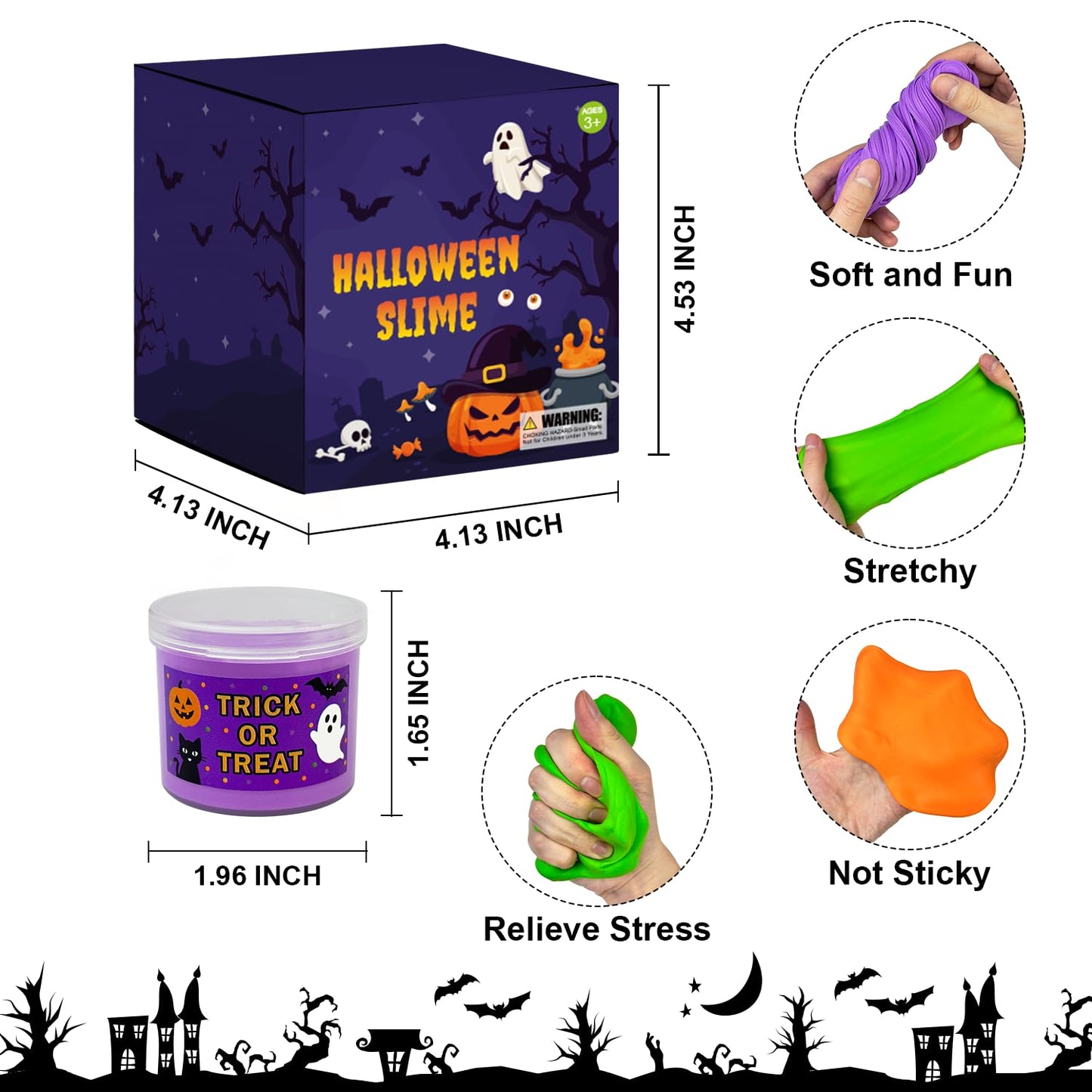 Leetous Halloween Slime Kit – 8 Pack Non-Toxic DIY Treats for Parties & Classroom Prizes