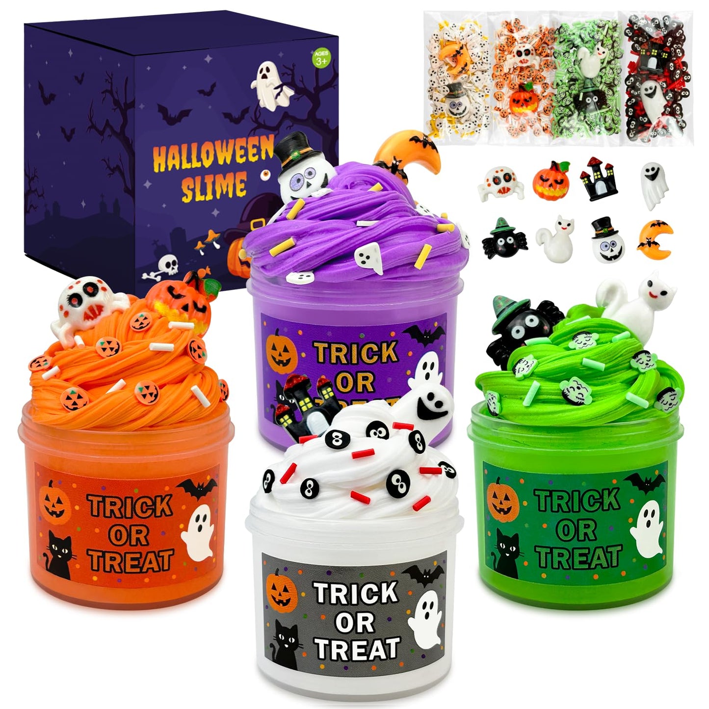 Leetous Halloween Slime Kit – 8 Pack Non-Toxic DIY Treats for Parties & Classroom Prizes