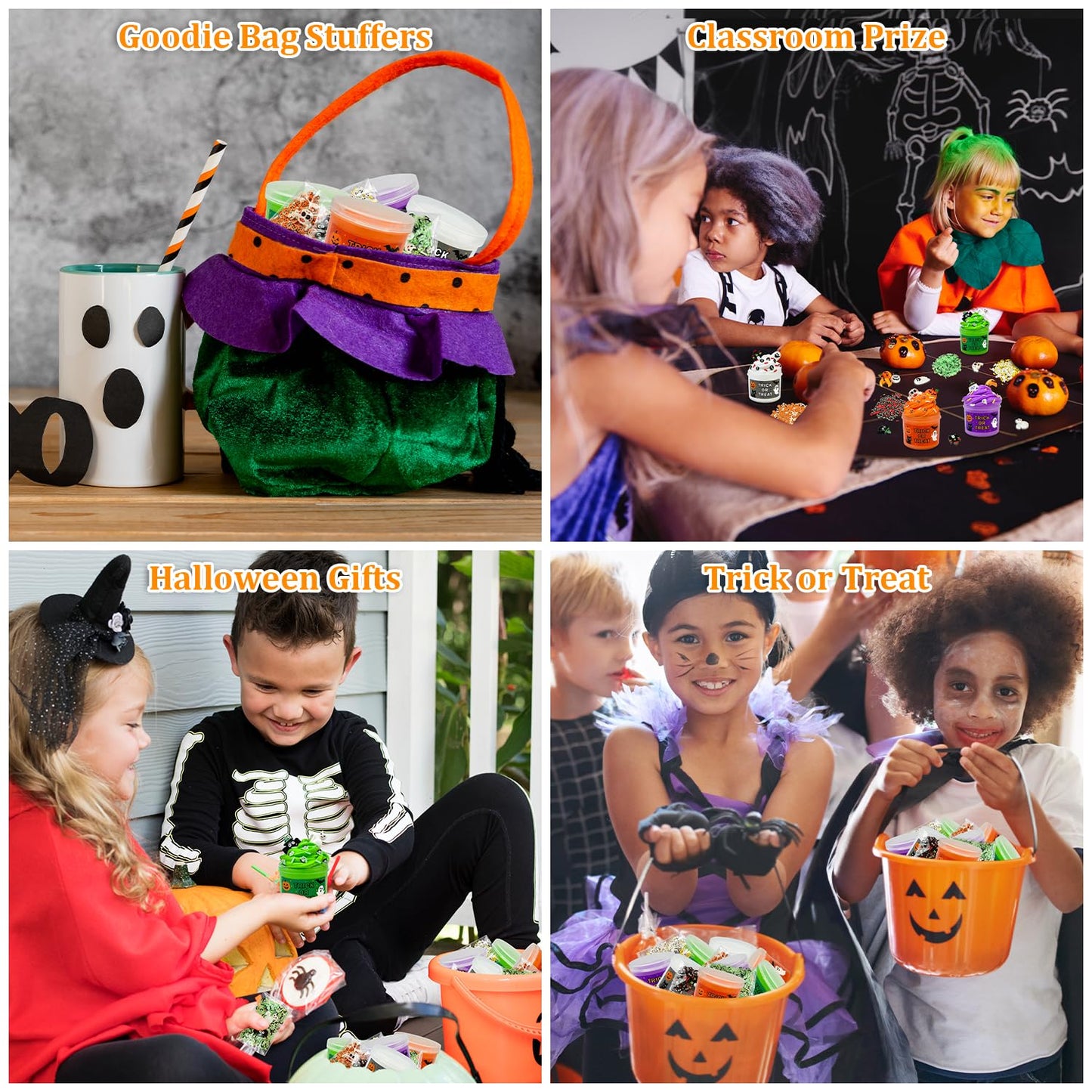 Leetous Halloween Slime Kit – 8 Pack Non-Toxic DIY Treats for Parties & Classroom Prizes