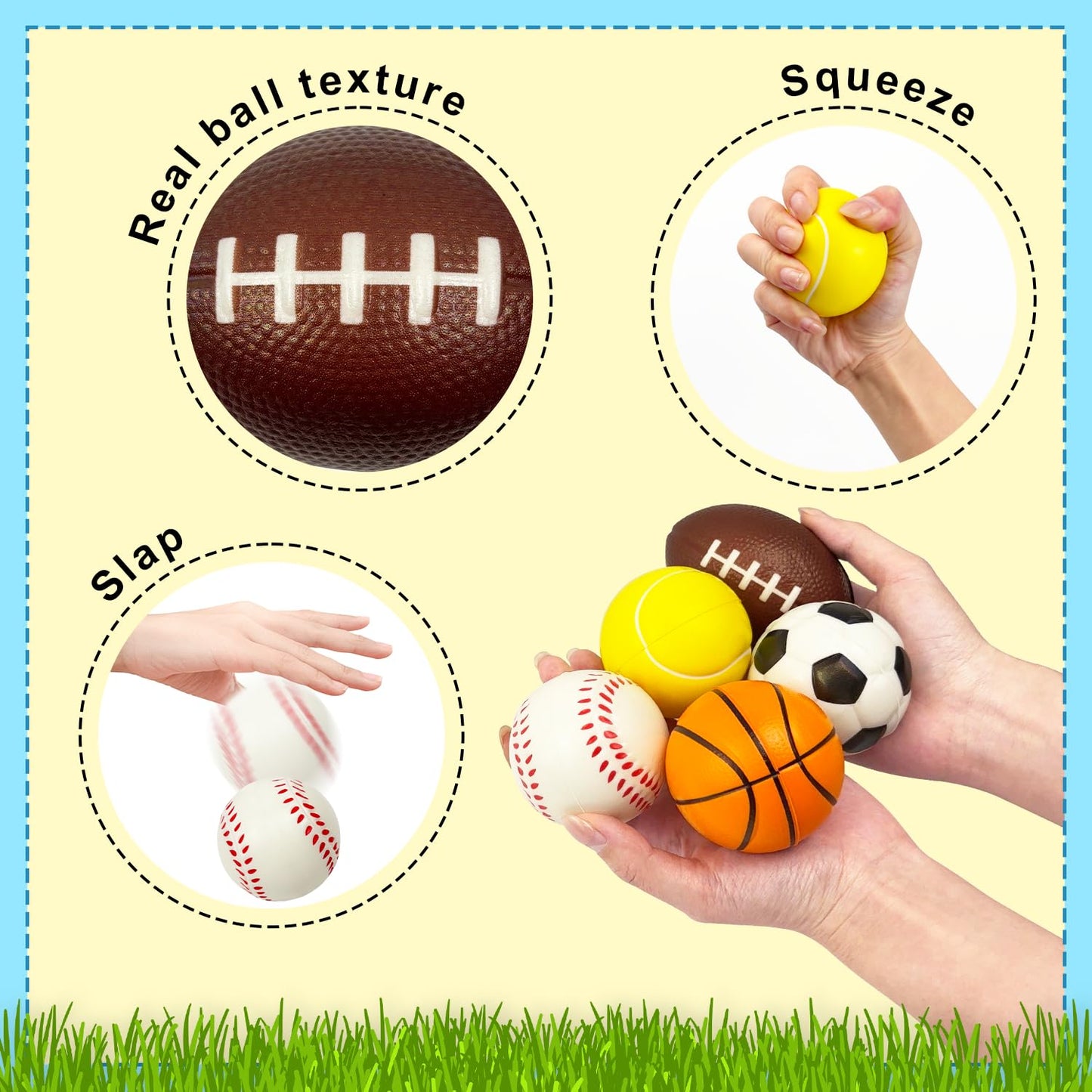 Leetous Sports Valentines Cards & 24-Pack Mini Foam Balls for Kids