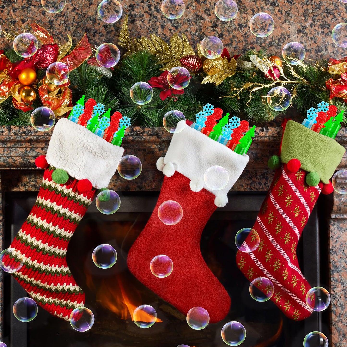 Leetous Winter Goodie Bag 32-Pack Mini Bubbles – Party Favors & Stocking Stuffers