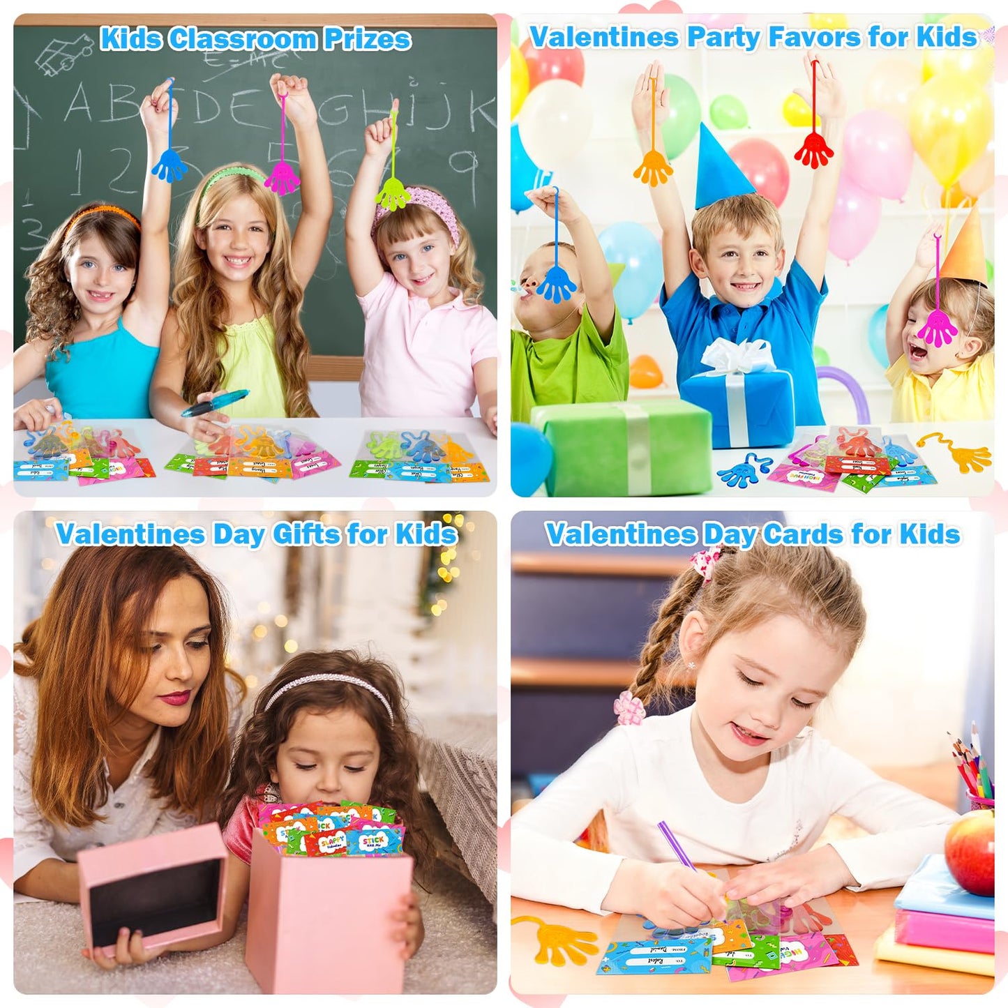 Leetous Valentines Day Kids Gifts – 20 Pcs Sticky Hands with Cards