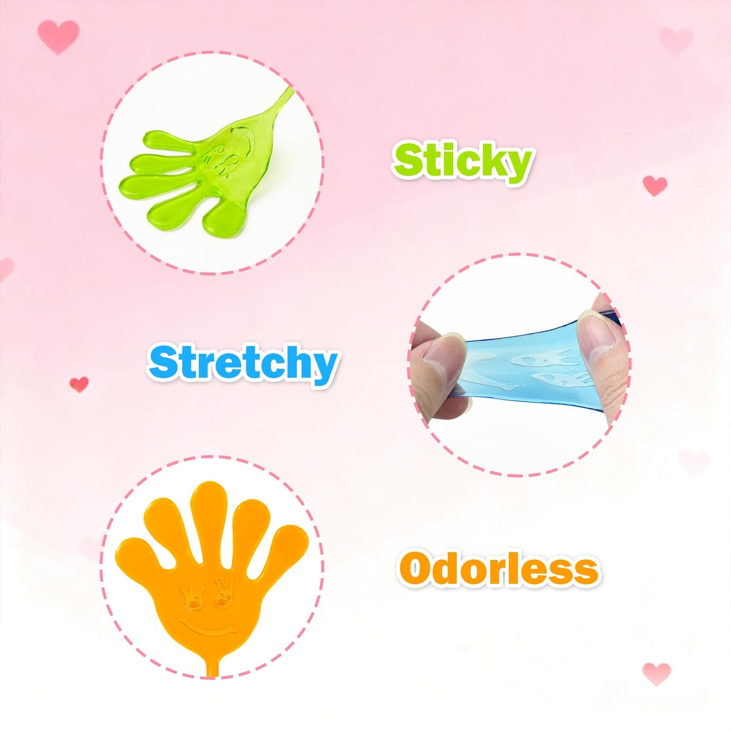 Leetous Valentines Day Kids Gifts – 20 Pcs Sticky Hands with Cards