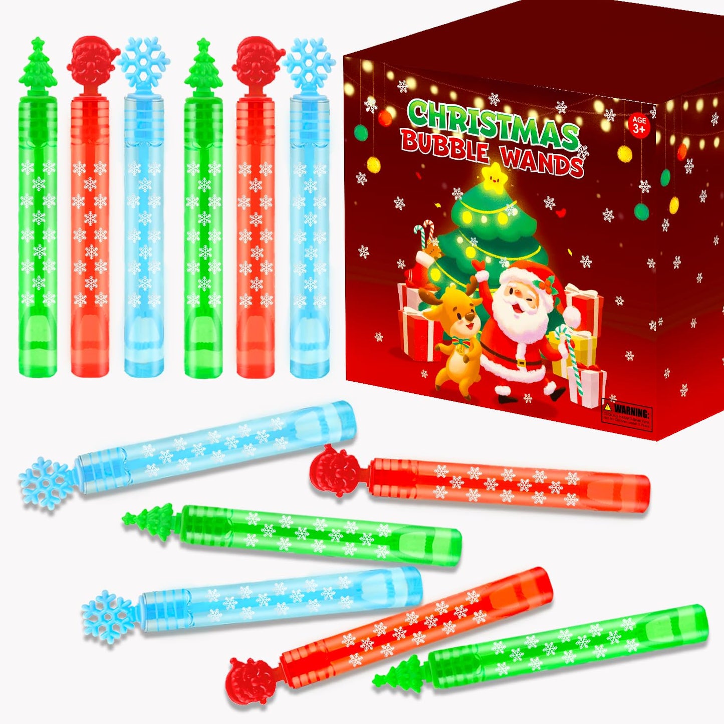 Leetous Winter Goodie Bag 32-Pack Mini Bubbles – Party Favors & Stocking Stuffers