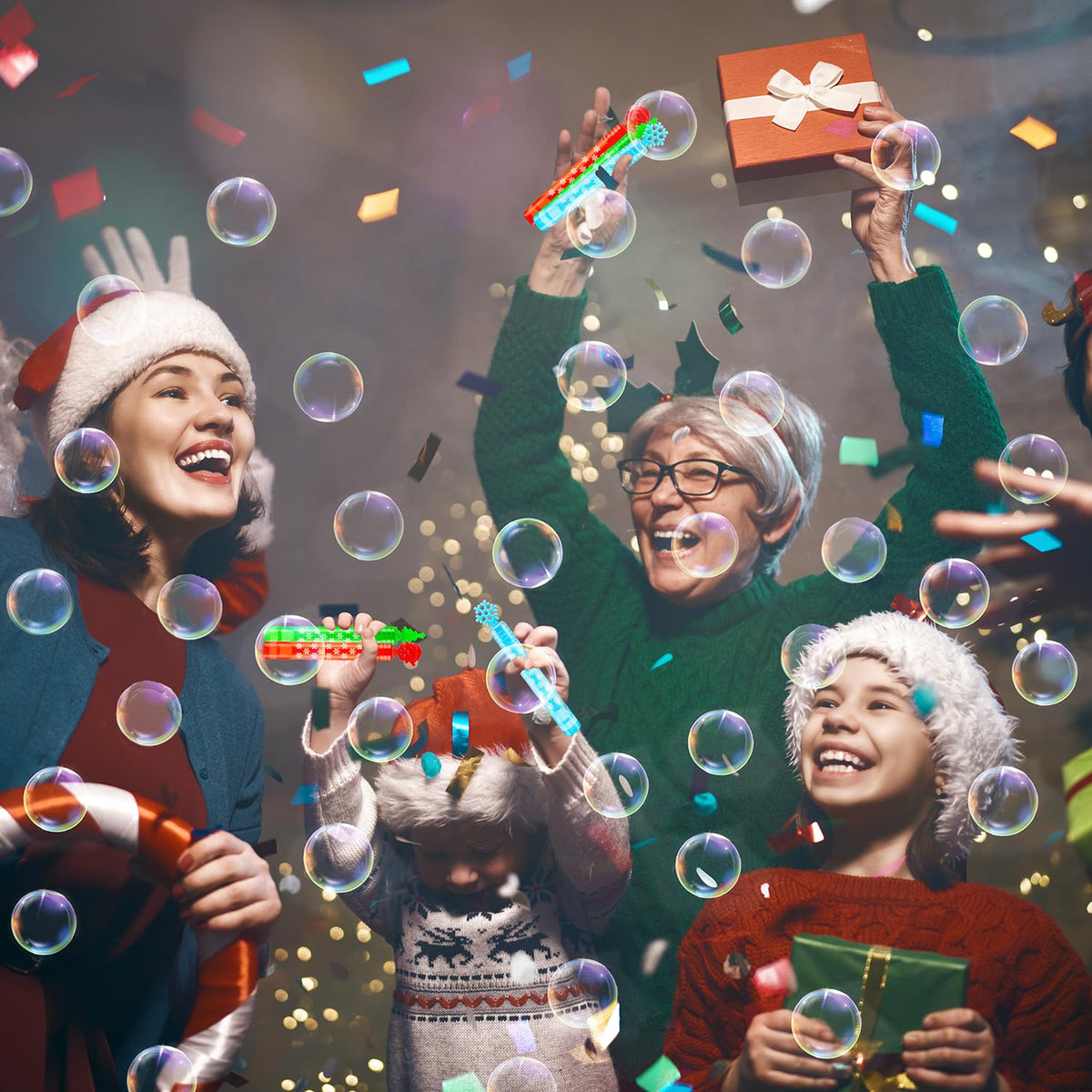 Leetous Winter Mini Bubbles Wand 20 Pack – Festive Christmas Party Favors & Stocking Stuffers for Kids