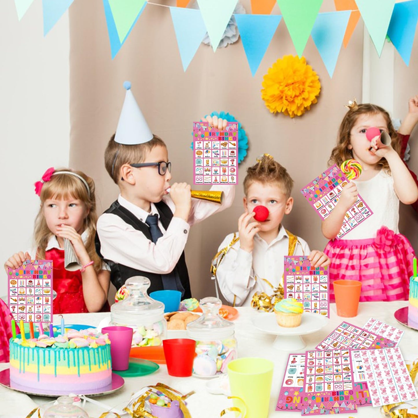 Leezead Birthday Bingo Game – 24-Player Party Cards for Kids, Adults & Classrooms