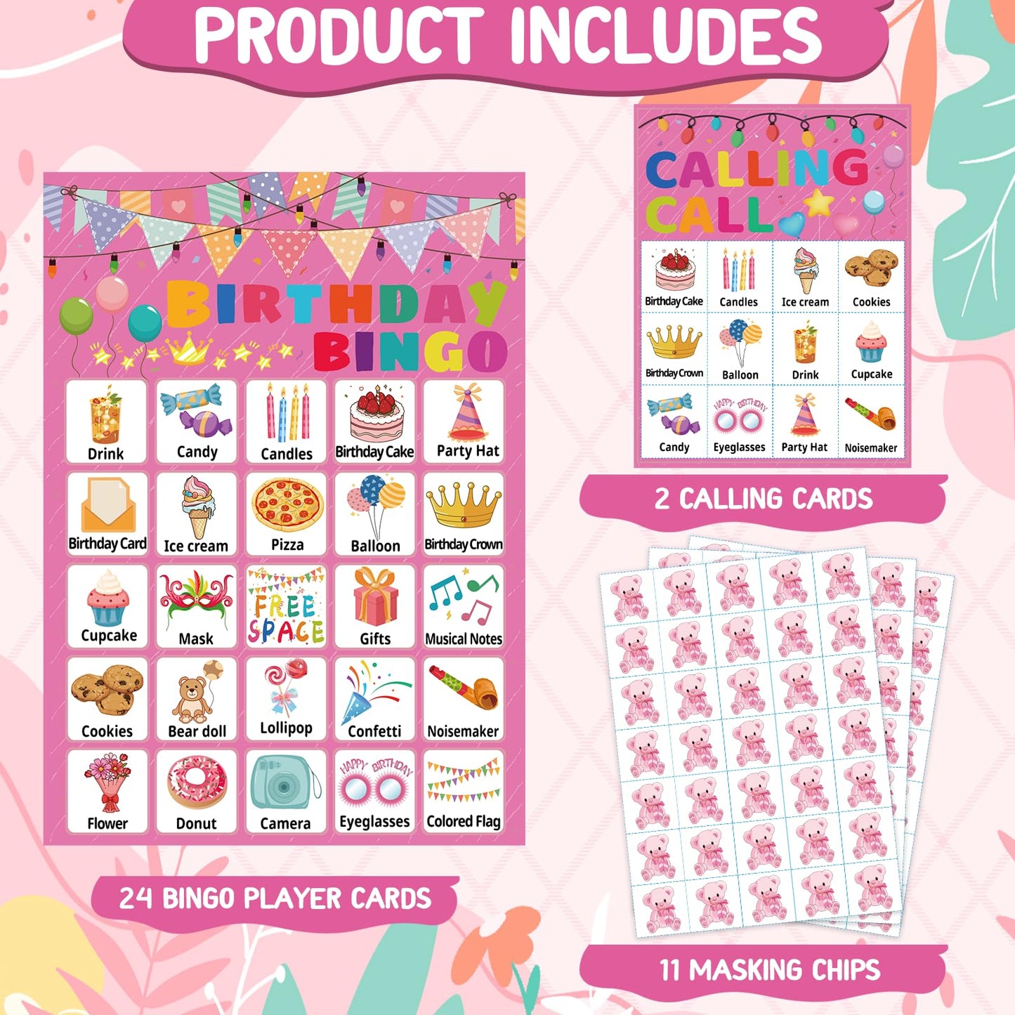 Leezead Birthday Bingo Game – 24-Player Party Cards for Kids, Adults & Classrooms