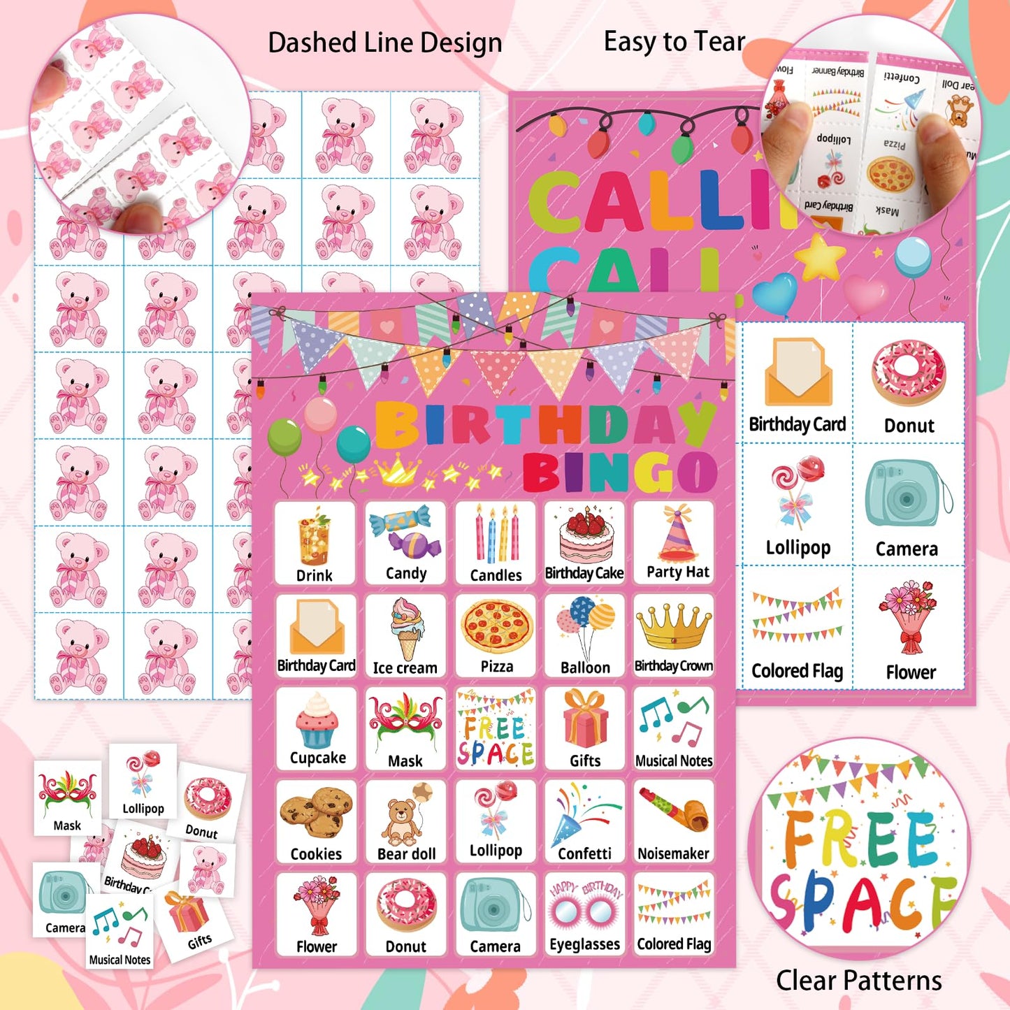 Leezead Birthday Bingo Game – 24-Player Party Cards for Kids, Adults & Classrooms