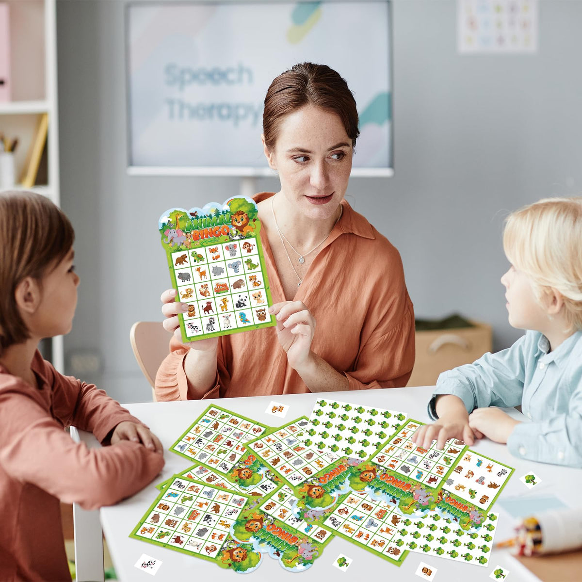Leezead Animal Bingo Game — 24-Player Jungle Safari Cards for Parties, Classroom & Family Fun