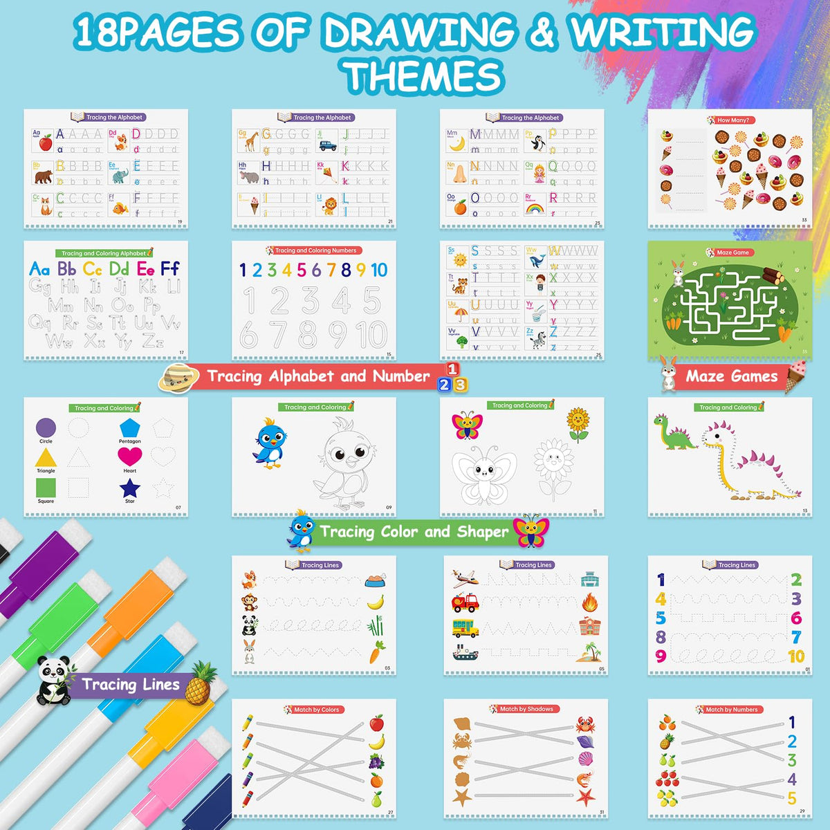 LeftBC Busy Book for Toddlers by Justification – 36 Themed Preschool Activities