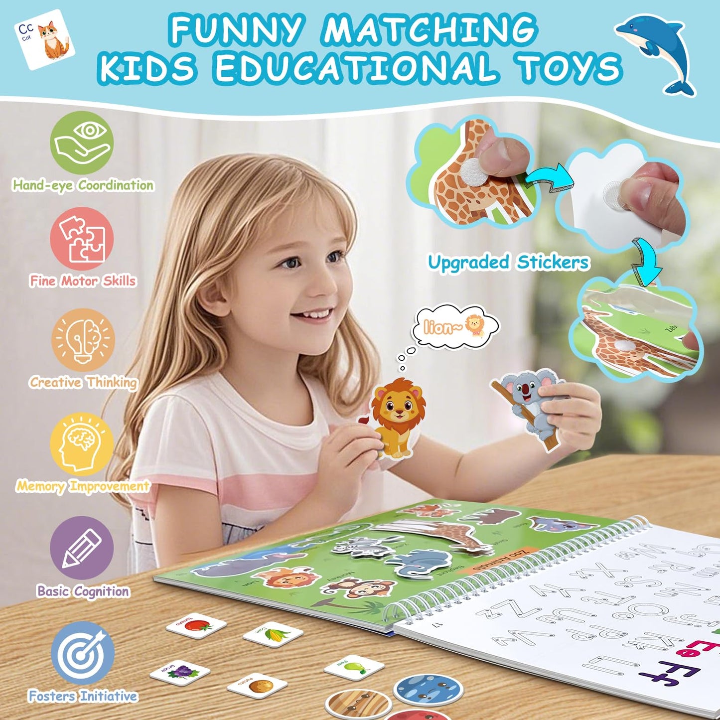LeftBC Busy Book for Toddlers by Justification – 36 Themed Preschool Activities