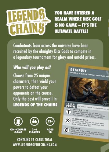 Legends of the Chains: On-Course Disc Golf Card Game – Choose a Character & Unchain Your Destiny