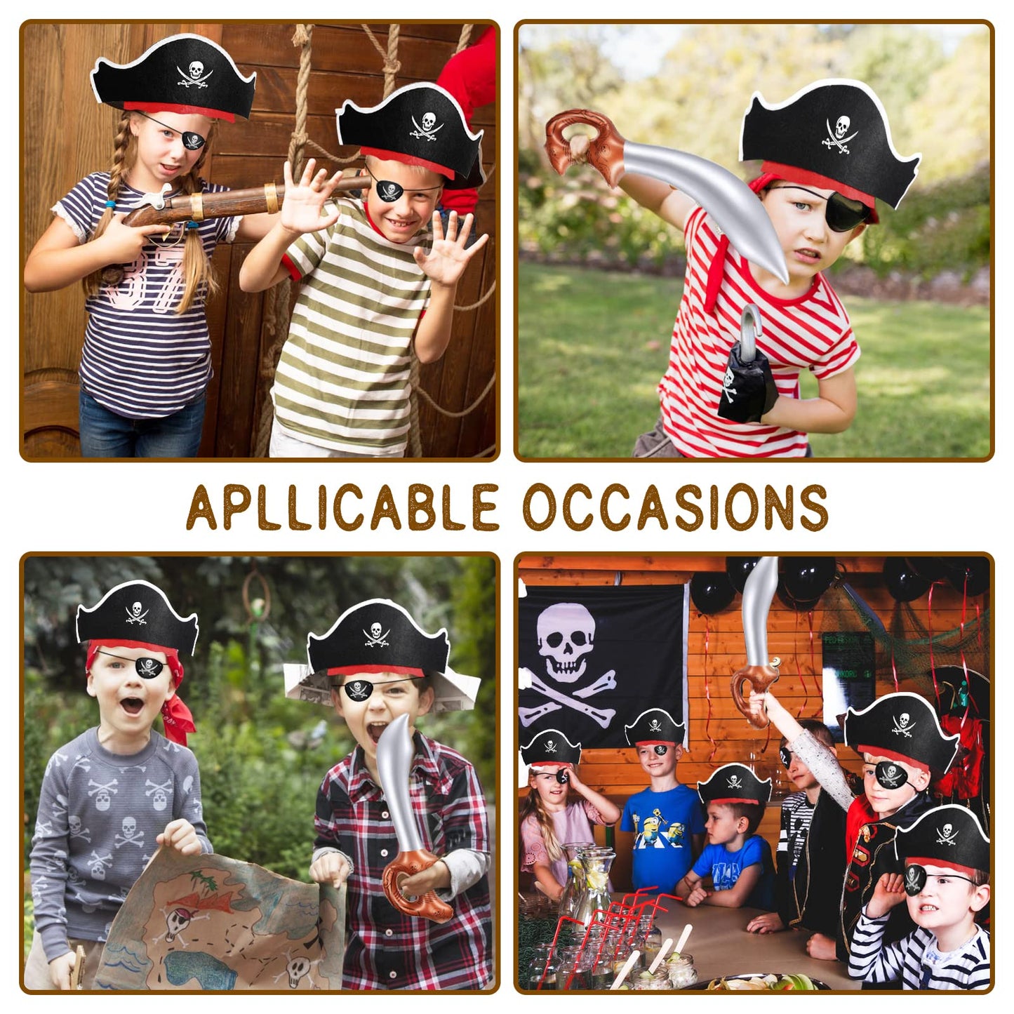 Legigo 72-Piece Pirate Party Set – Hats, Eye Patches & Inflatable Swords