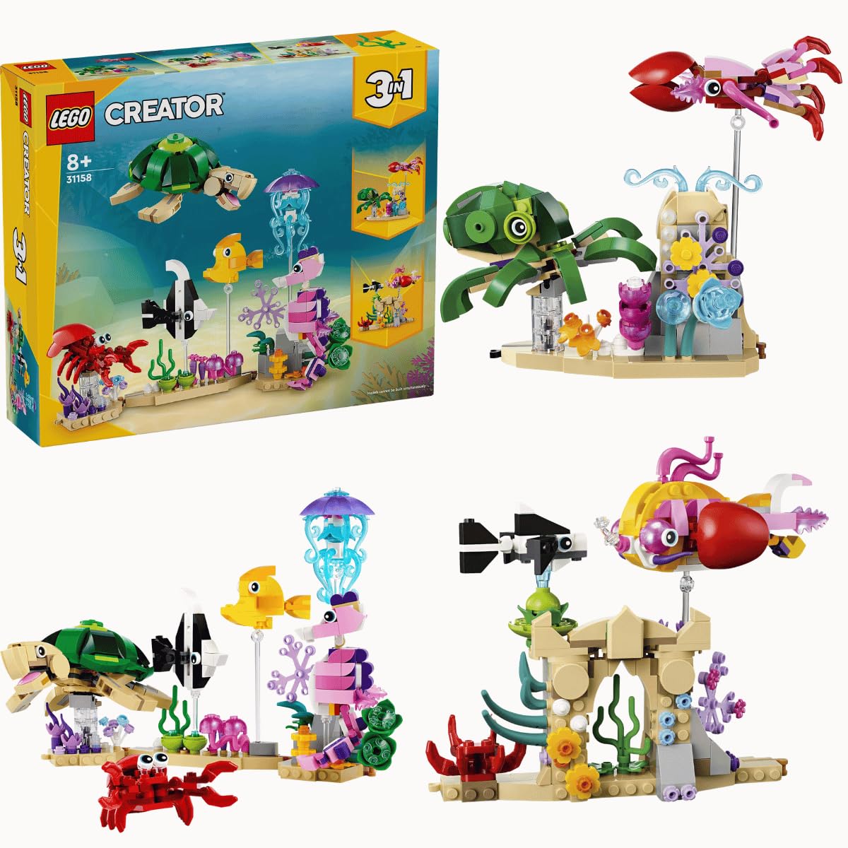 LEGO Creator Sea Animals 31158 – 421 Pieces, 3-in-1 Underwater Set