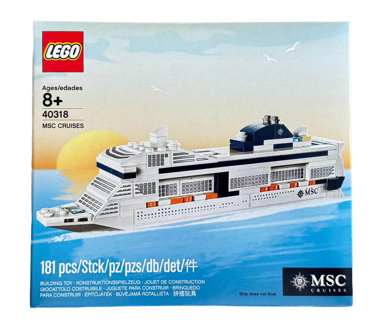 LEGO 40318 MSC Cruises Cruise Ship | Buildable LEGO Set for Kids and Collectors
