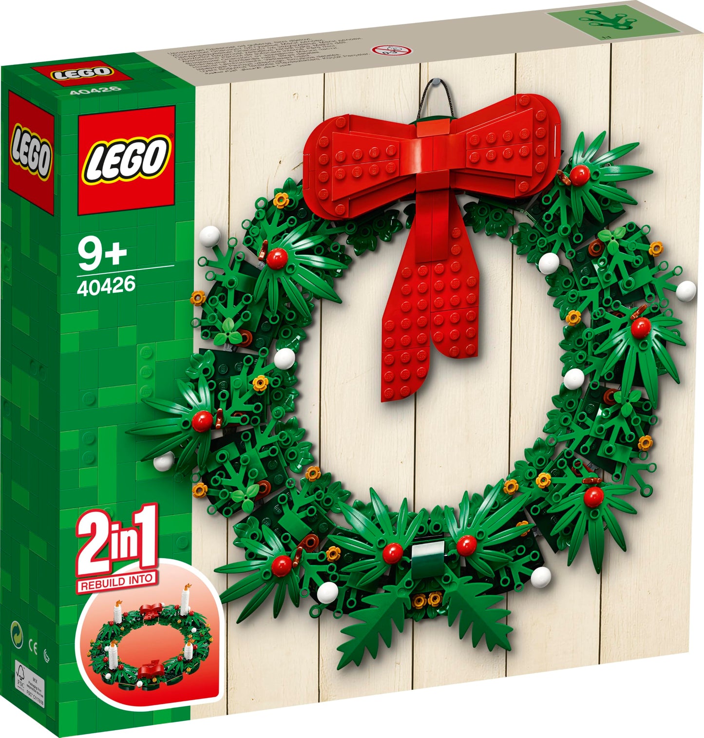 LEGO 40426 2-in-1 Christmas Garland | Advent Wreath Set for Creative Holiday Decor
