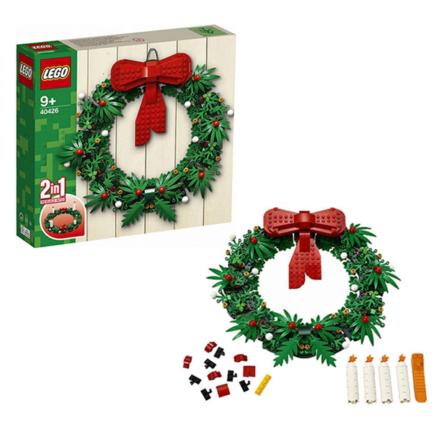LEGO 40426 2-in-1 Christmas Garland | Advent Wreath Set for Creative Holiday Decor