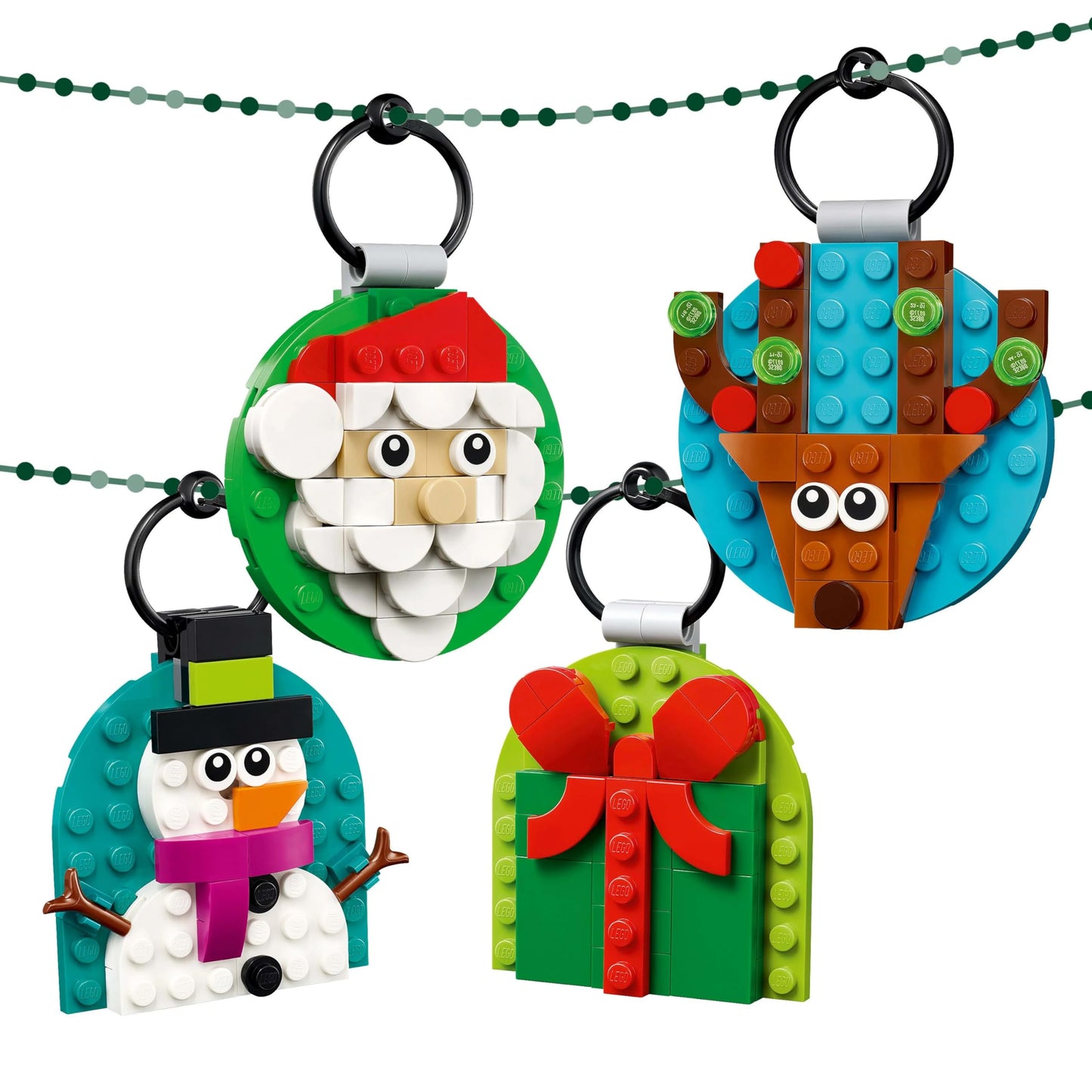 LEGO 40744 Christmas Ornaments Selection – 4 Buildable Tree Decorations for Kids 6+