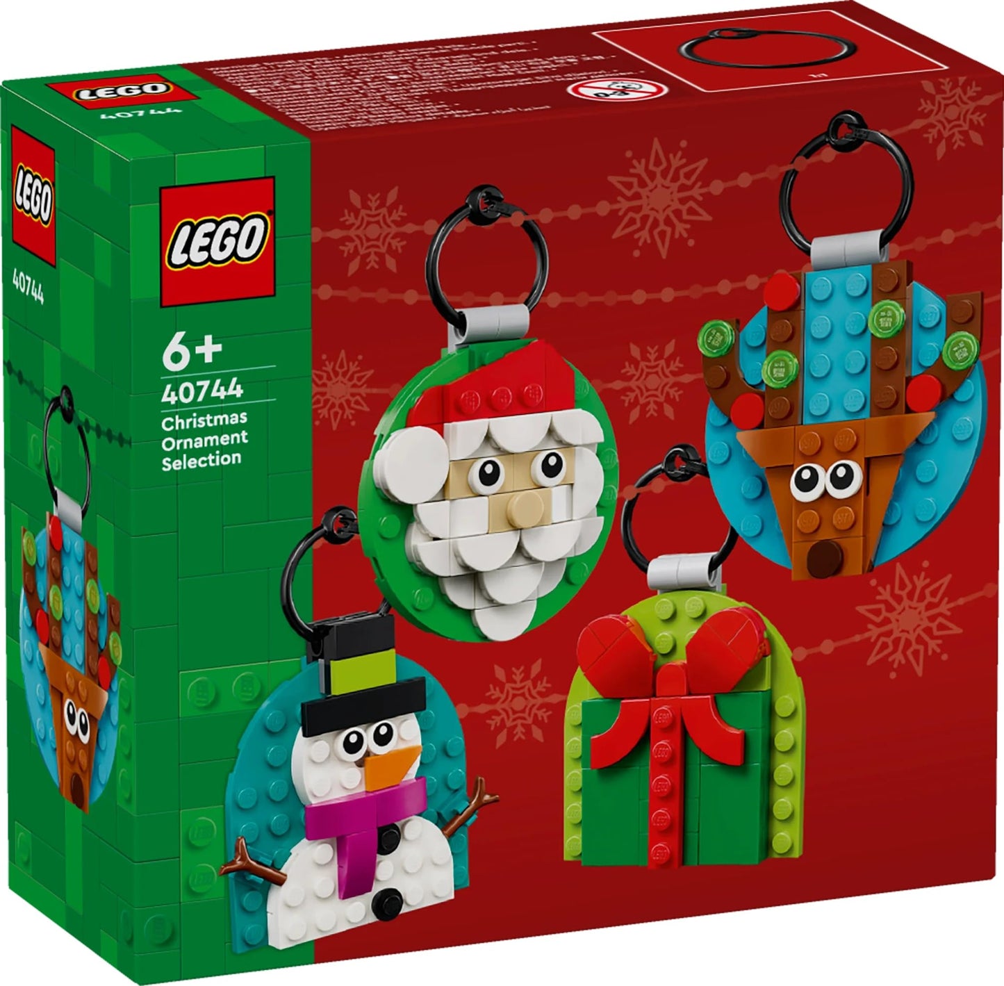 LEGO 40744 Christmas Ornaments Selection – 4 Buildable Tree Decorations for Kids 6+