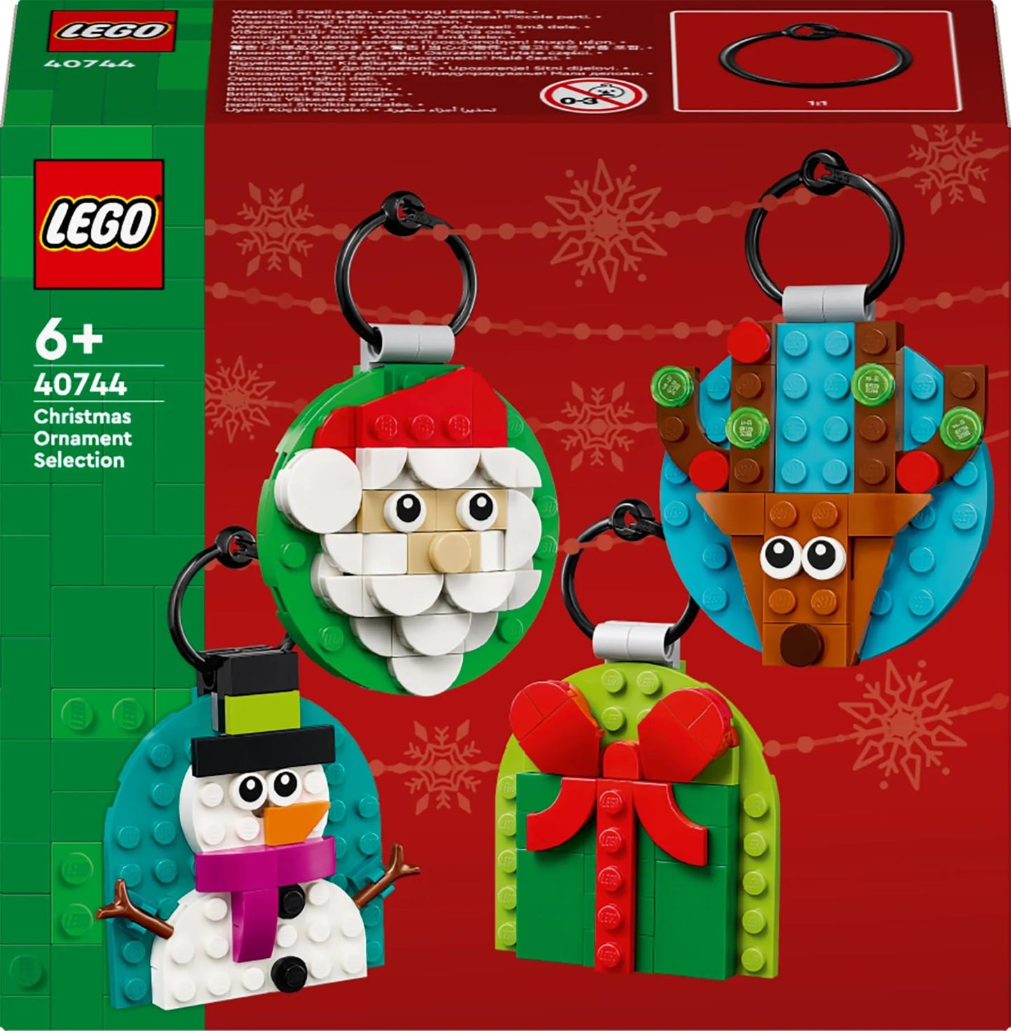 LEGO 40744 Christmas Ornaments Selection – 4 Buildable Tree Decorations for Kids 6+