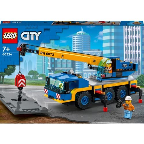 LEGO City 60324 Off-Road Crane: Buildable Crane Truck Toy for 7+ | Road Plate & Minifigs