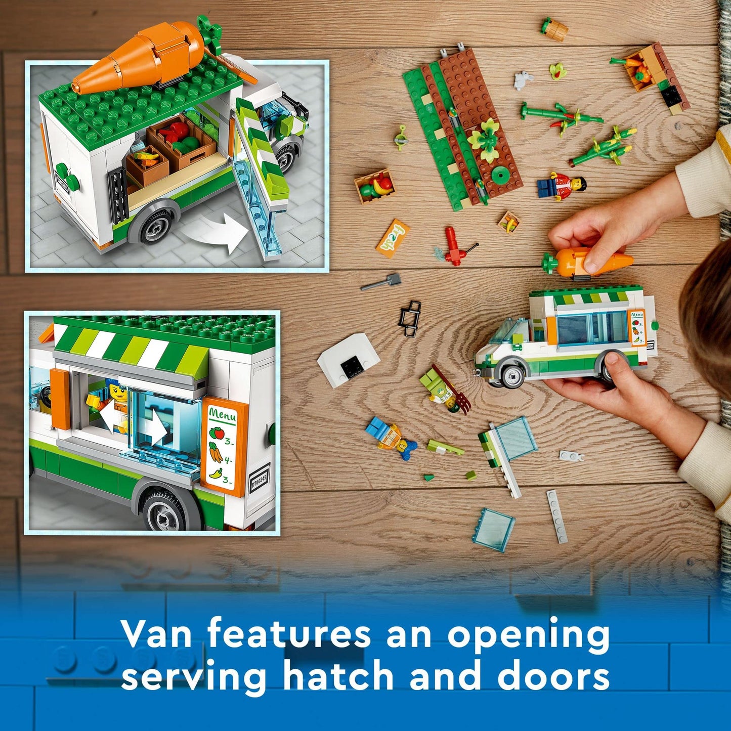 LEGO 60345 City Farmers Market Truck | Farm Toy with Food Stand & Minifigures