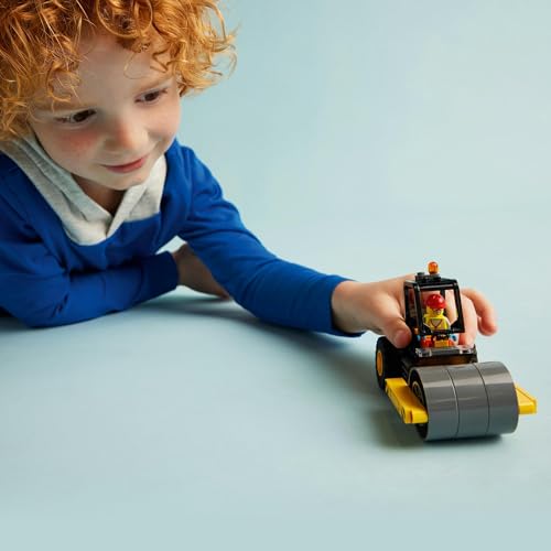 LEGO 60401 City Road Roller – Coarse Tyres, Driver Cabin & Minifigure
