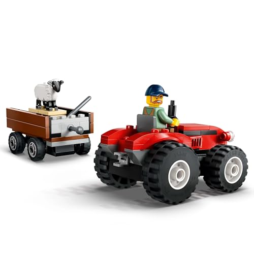 LEGO City 60461 Red Tractor and Sheep on the Ranch – Farm Play Set for Kids 4+