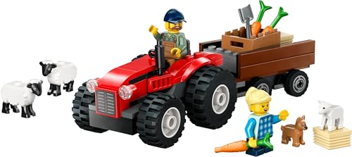 LEGO City 60461 Red Tractor and Sheep on the Ranch – Farm Play Set for Kids 4+