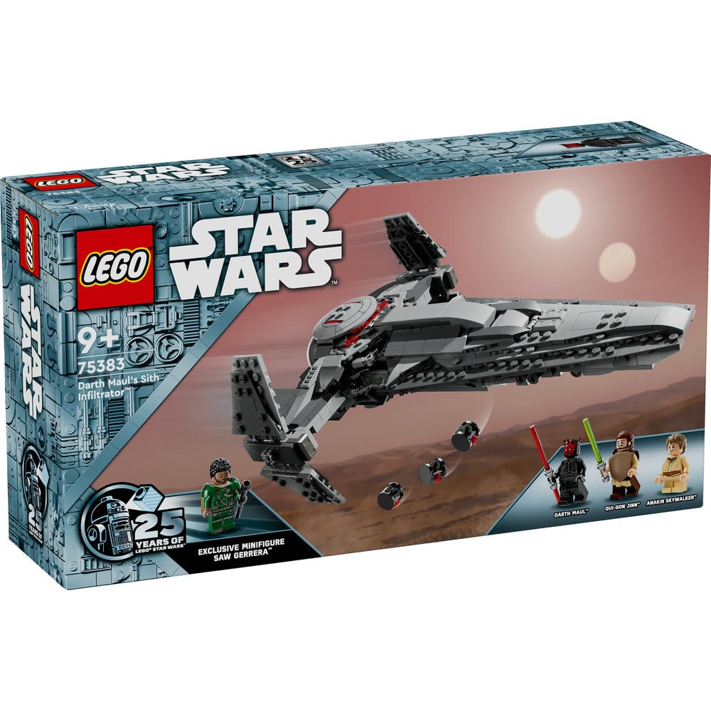 LEGO 75383 Darth Maul Sith Infiltrator – 640-Piece Spacecraft Building Toy for Kids 9+