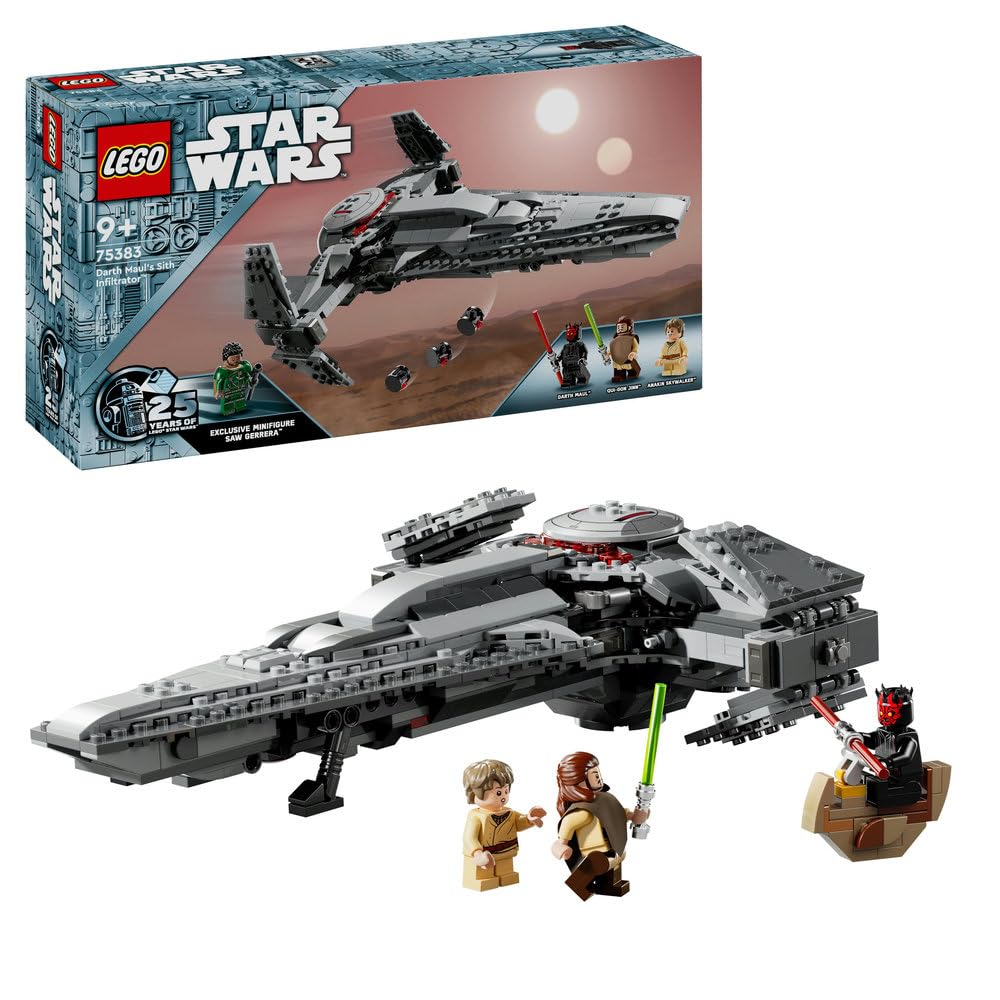 LEGO 75383 Darth Maul Sith Infiltrator – 640-Piece Spacecraft Building Toy for Kids 9+