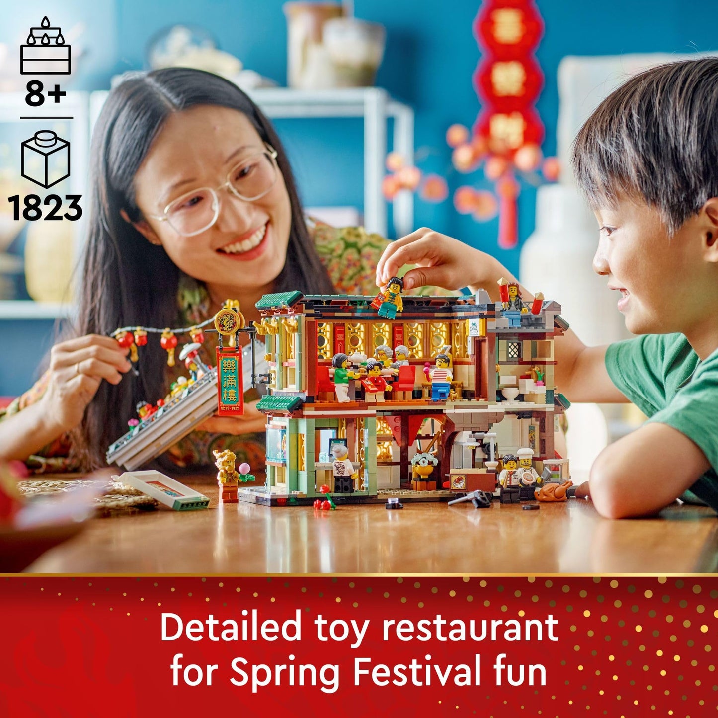 LEGO 80113 Spring Festival Family Reunion Celebration – Restaurant Playset with Kitchen & 13 Minifigures