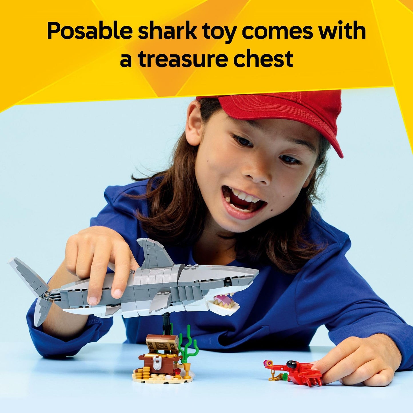 LEGO Creator 3-in-1 Fierce Shark with Treasure Chest (31381) – Build 3 Sea Creatures | Ages 8+