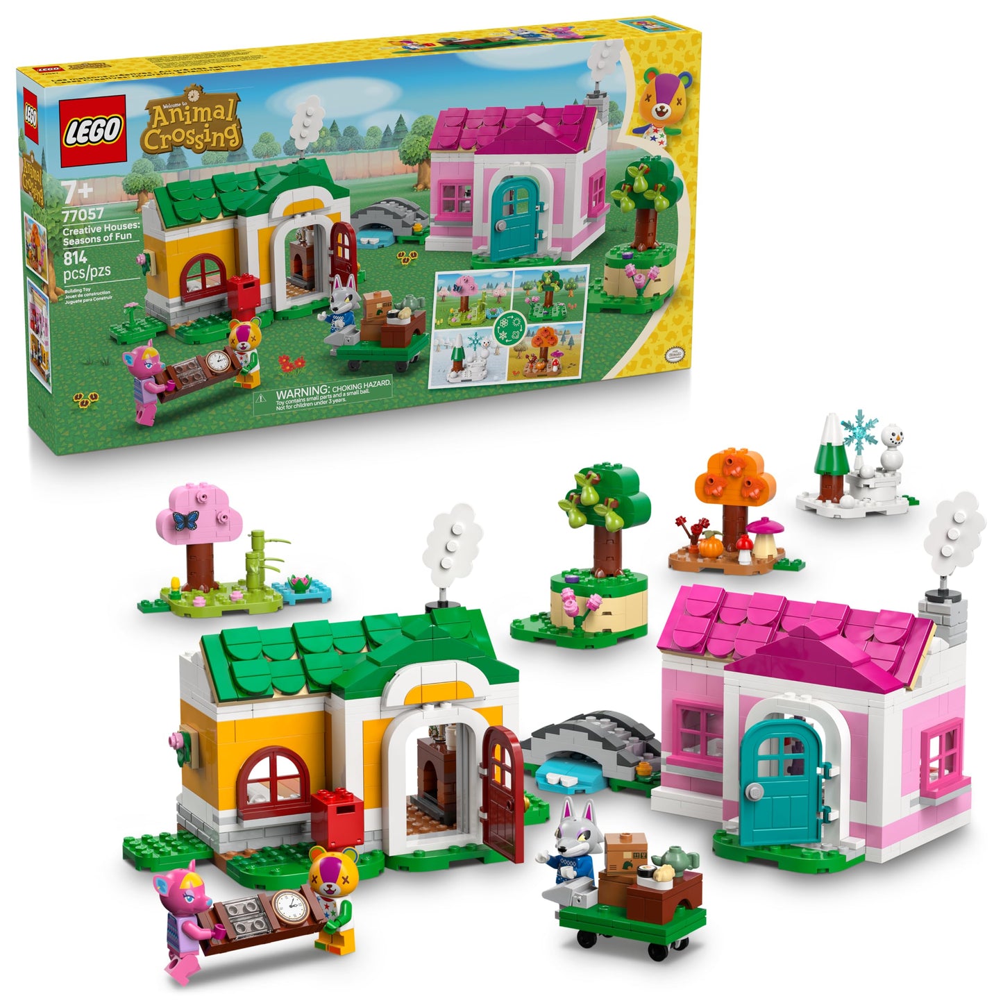 LEGO Animal Crossing Creative Houses: Seasons of Fun (77057) – 2 Seasonal Homes Build Set | Ages 7+