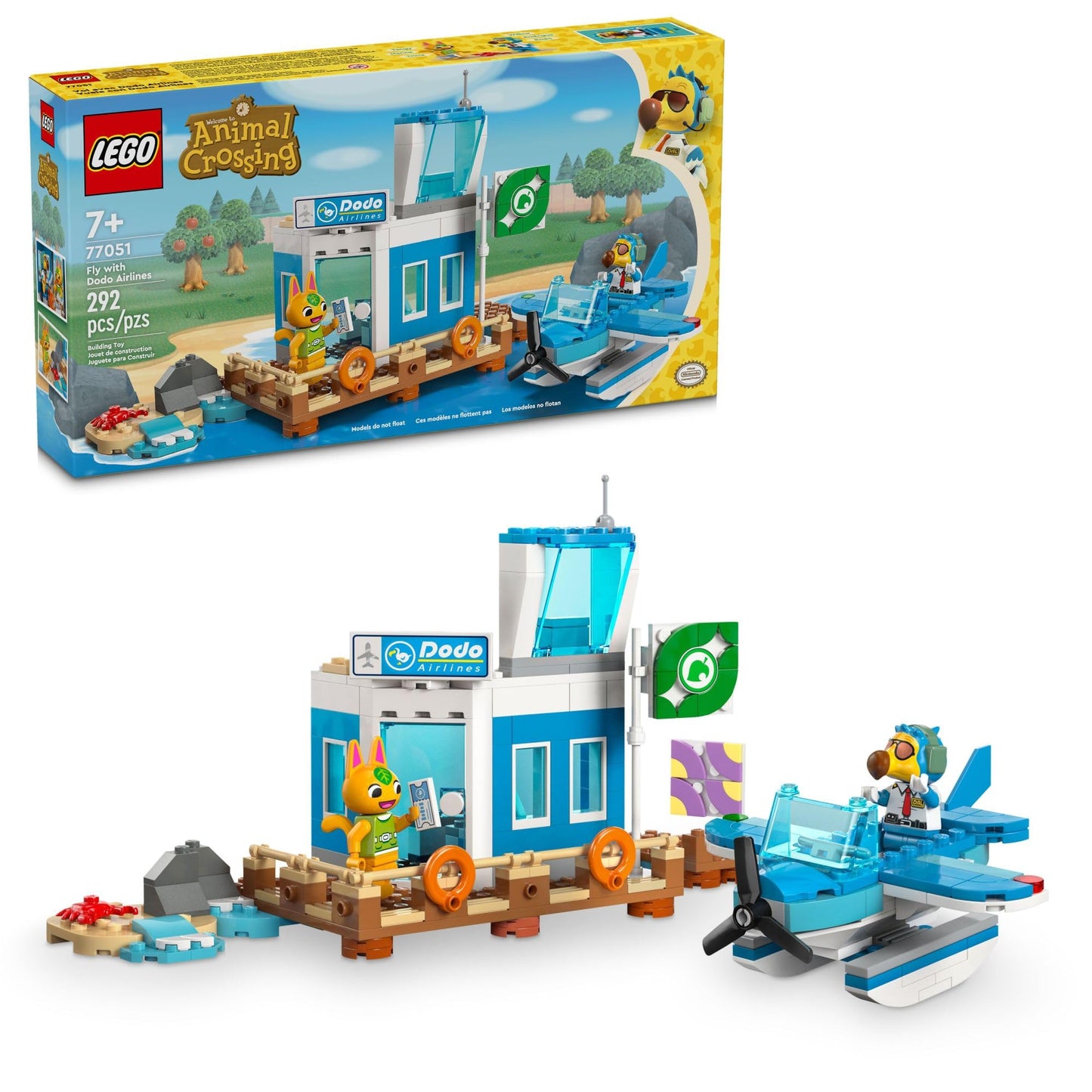 LEGO Animal Crossing Fly with Dodo Airlines Airport Playset 77051 – Seaplane Adventure for Ages 7+