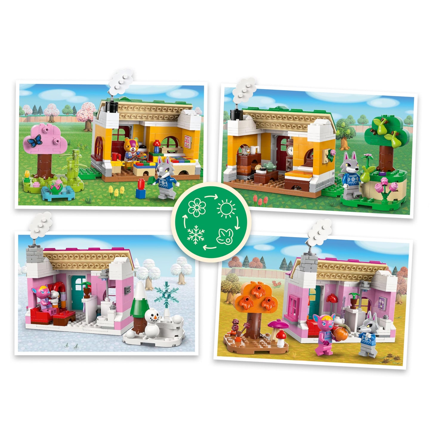 LEGO Animal Crossing Creative Houses: Seasons of Fun (77057) – 2 Seasonal Homes Build Set | Ages 7+
