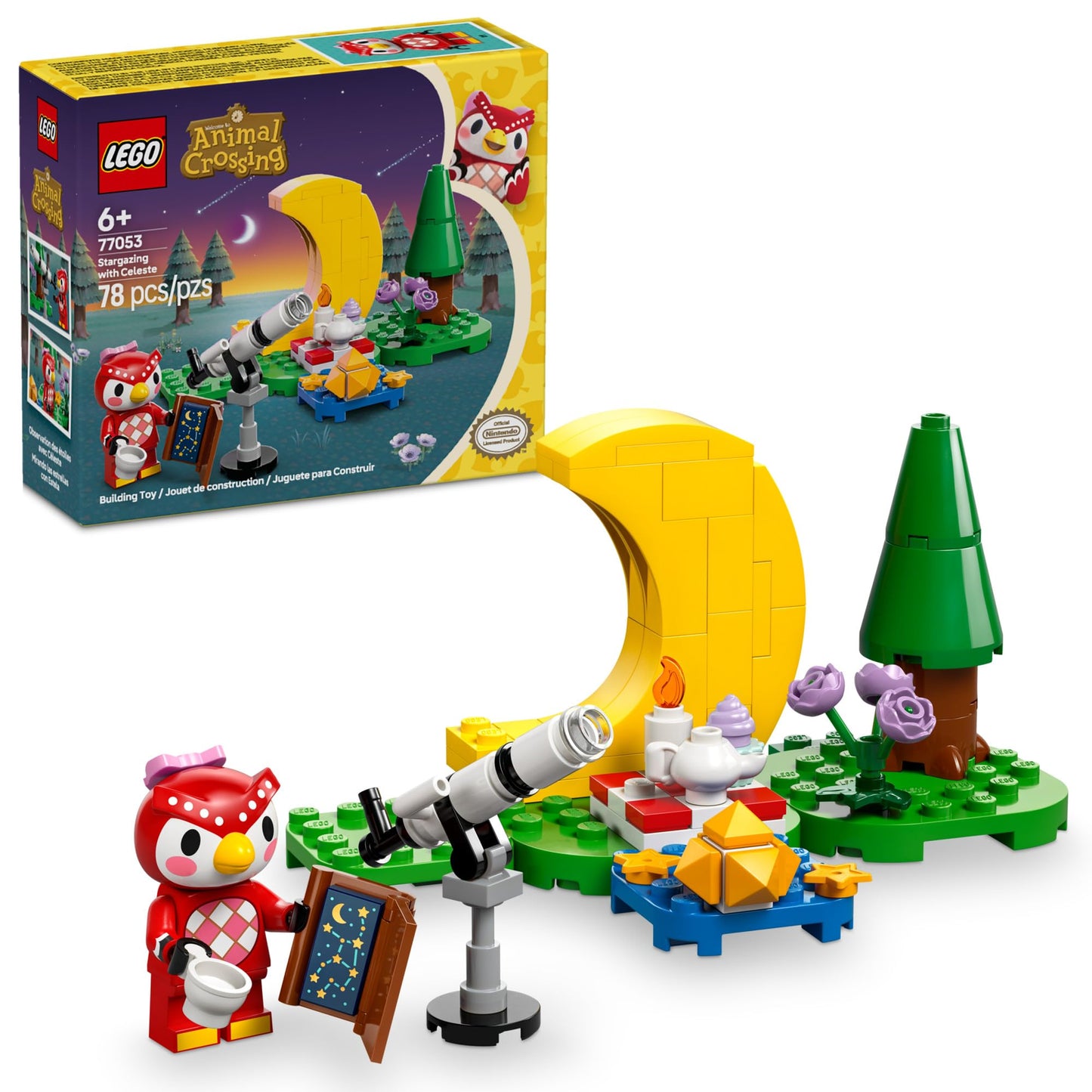 LEGO Animal Crossing Stargazing with Celeste (77053) – Creative Playset for Kids 6+