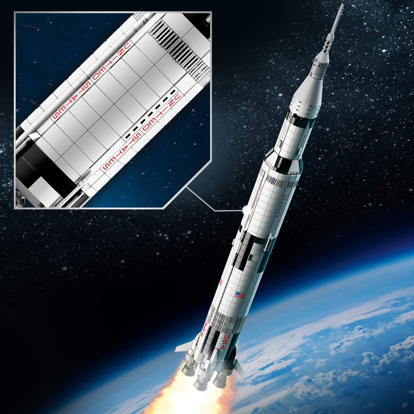 LEGO 92176 NASA Apollo Saturn V Space Rocket Model — Display-Ready 1m Tall 5-Module Replica