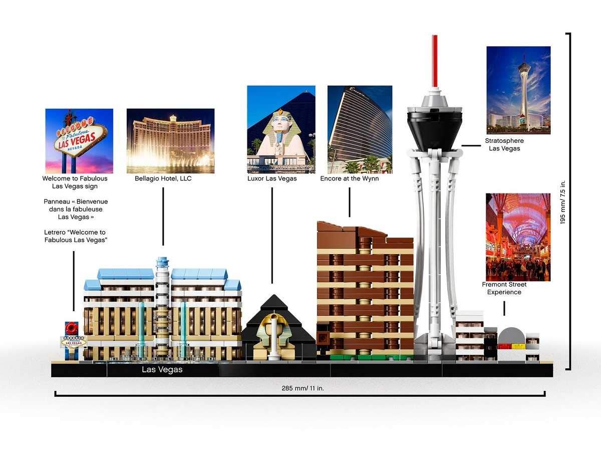 LEGO Architecture Skyline Las Vegas 21047 Building Kit – 487 Pieces