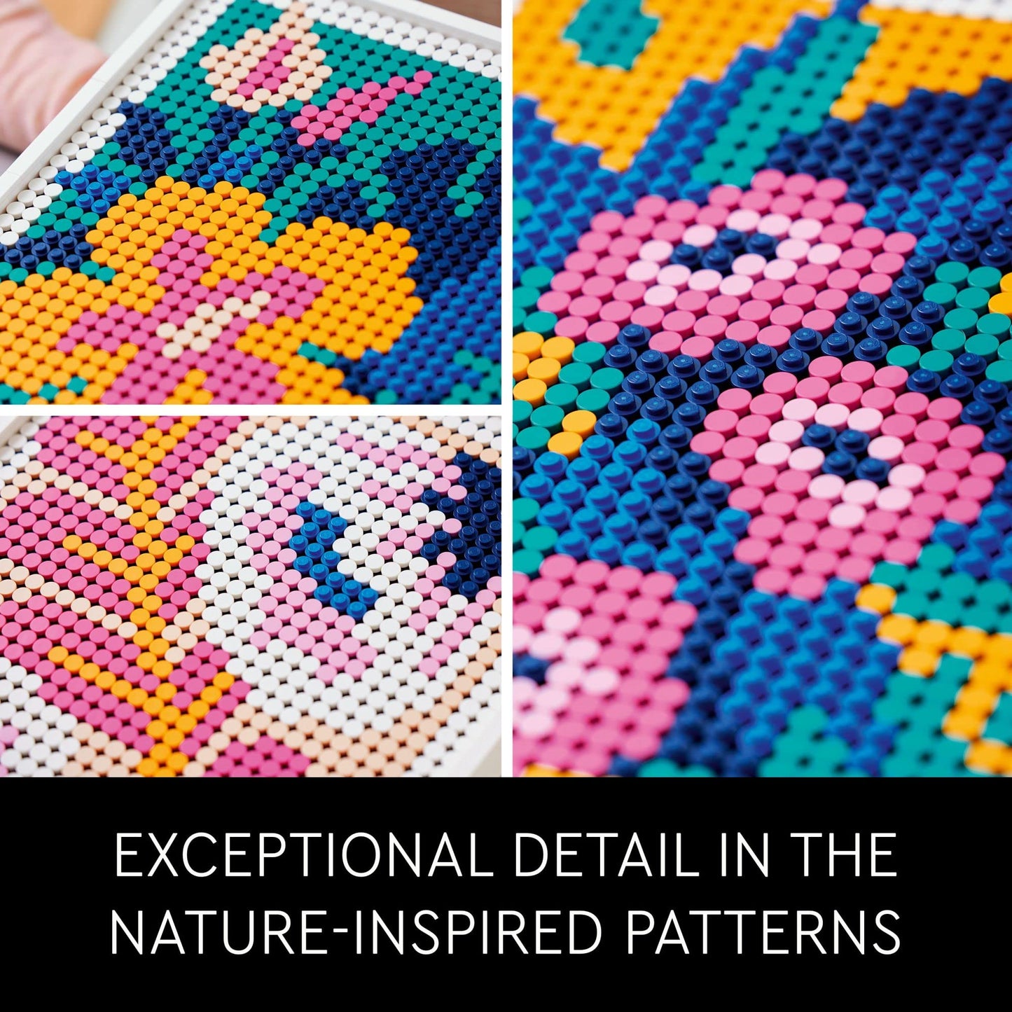 LEGO Art Floral Art 31207 | 3-in-1 Flower Pictures Wall Art Kit for Adults