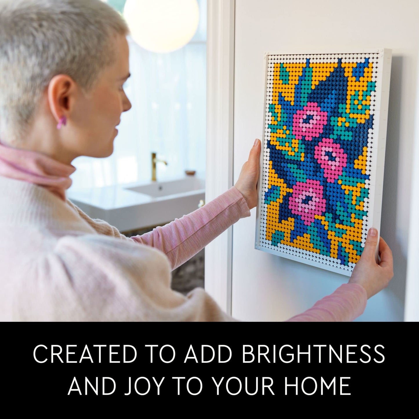 LEGO Art Floral Art 31207 | 3-in-1 Flower Pictures Wall Art Kit for Adults