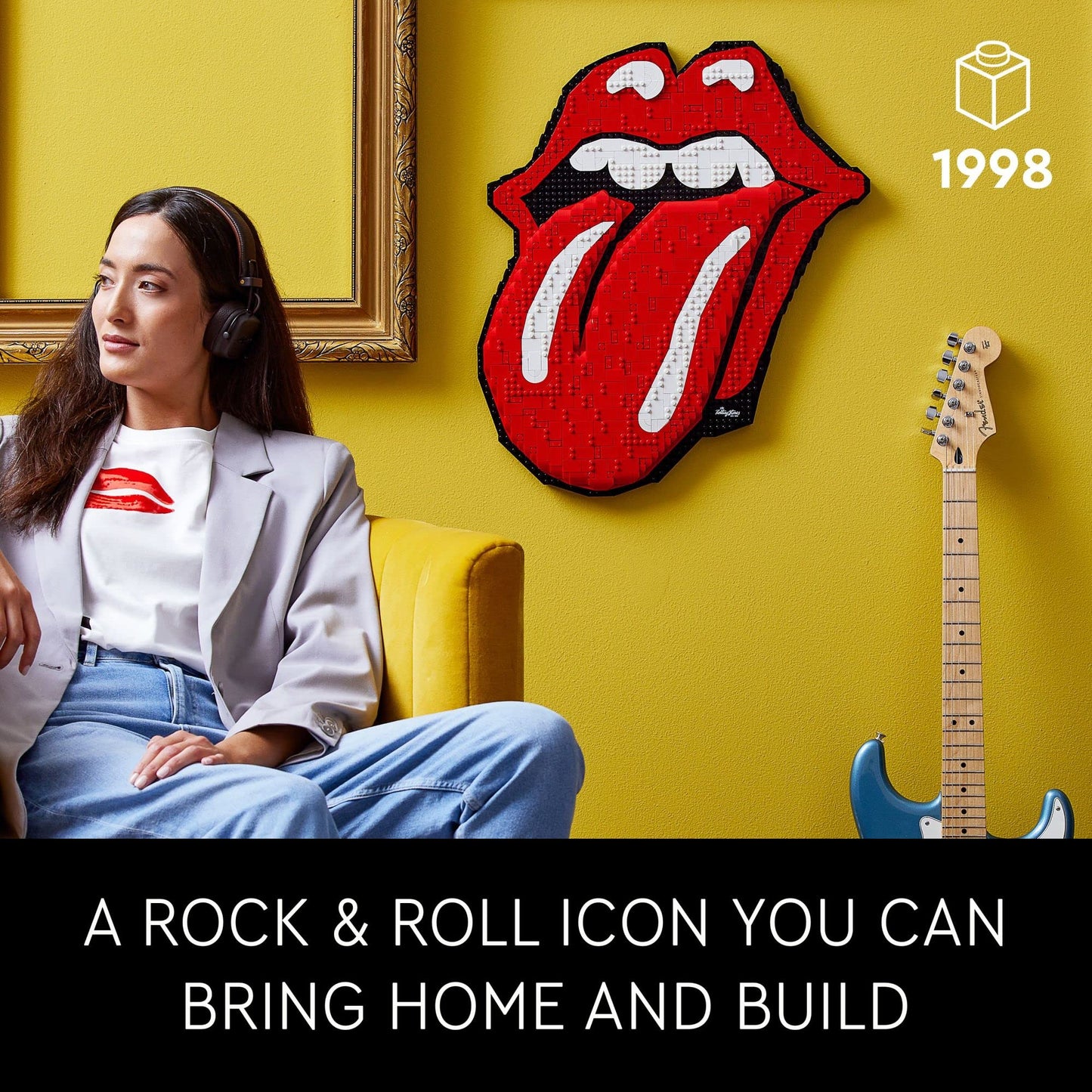 LEGO Art The Rolling Stones 31206 — 3D Wall Decor for Adults, 60th Anniversary